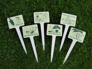 6 Hands-on Gardening Signs with Stakes